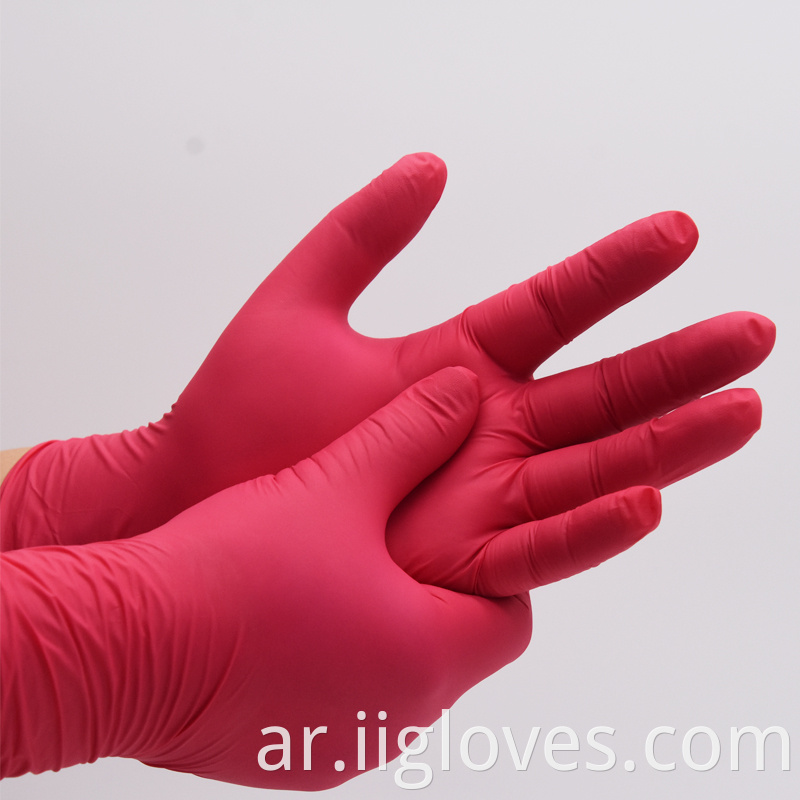 الفحص الطبي يمكن التخلص من قفازات النتريل الموردين الموردين بمسحوق الحرة الوردي الوردي القفازات الطبية المصنعة